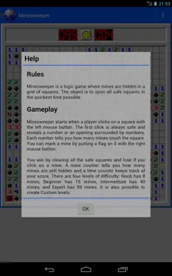 Minesweeper android App screenshot 1